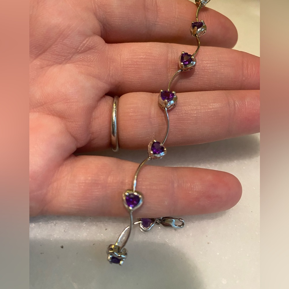 Purple Stone Heart Bracelet